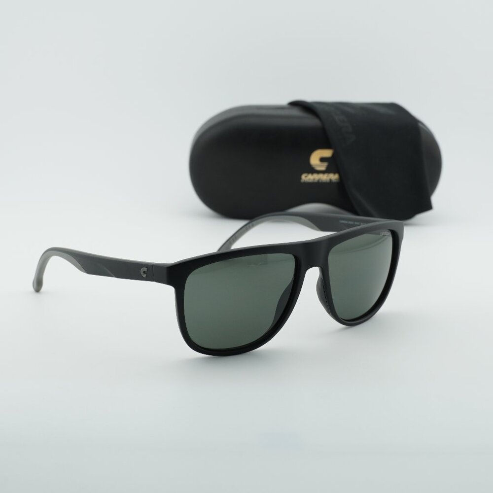 CARRERA 8059/S 0003 UC Square Sunglasses - Black/Green Polarized